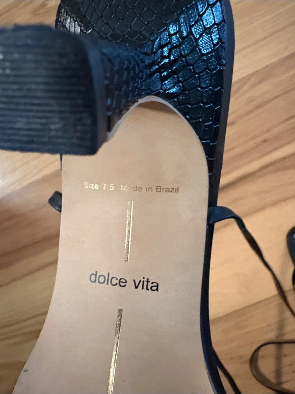 Dolce Vita Black Lace-Up Knot Heeled Sandals